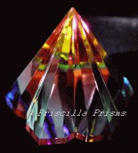 Rainbow Fluted Crystal Cone