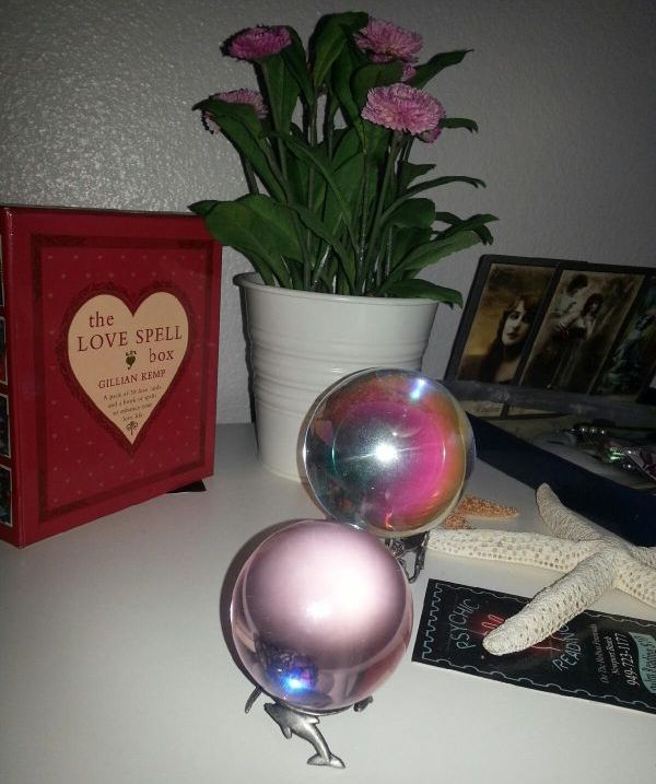 Favorite crystal balls and pewter stands
